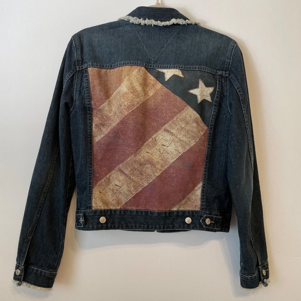 Tommy Hilfiger Denim Jean Jacket with Flag Design
